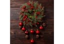CLTYQ Kunstkranz mit roten Beeren und Tannennadeln Bild 3