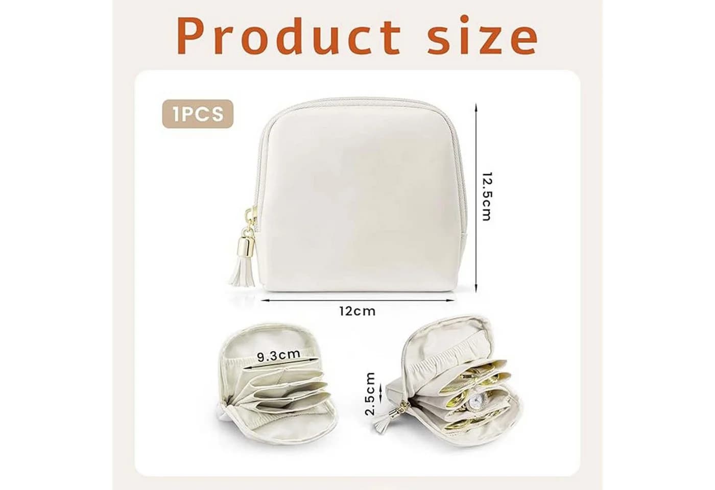 Coonoor Schmuckkasten Reiseetui Beige PU-Leder