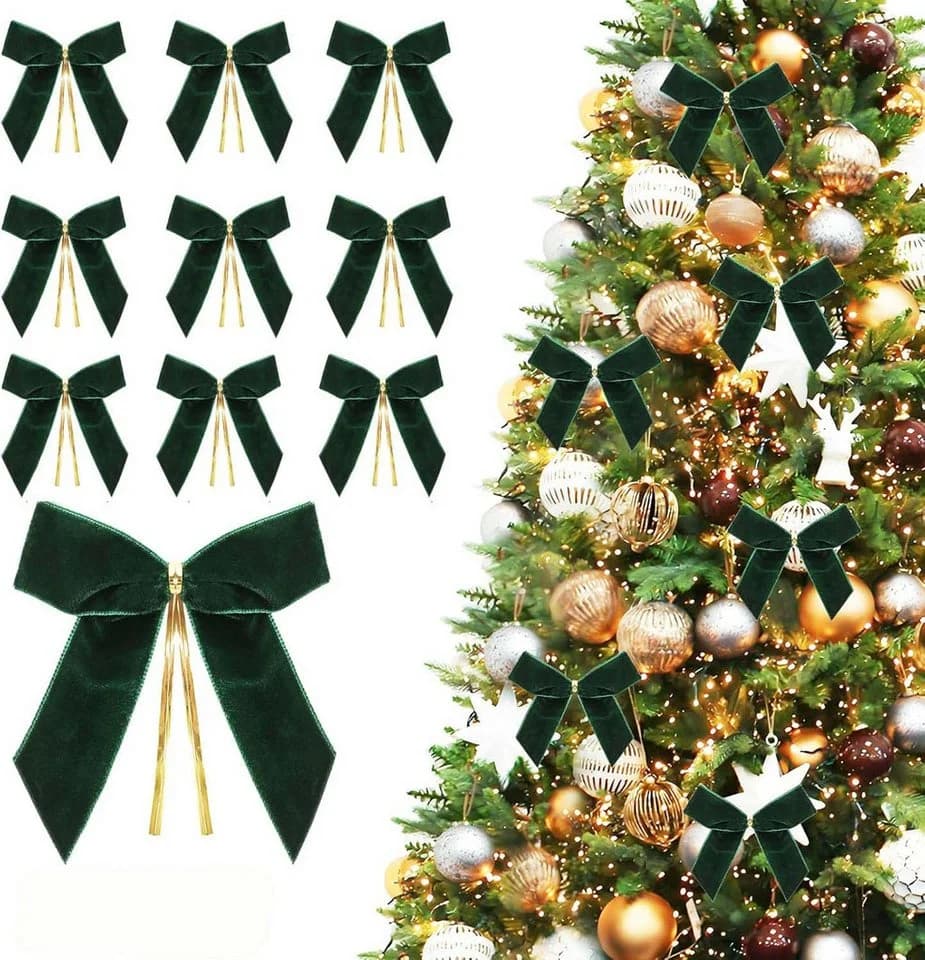 Coonoor Weihnachtsbaumschleife 24-tlg. Rot Samt - Bild 5