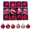 Bextsrack Weihnachtsbaumkugeln 12-teiliges Set Rot Bild 2