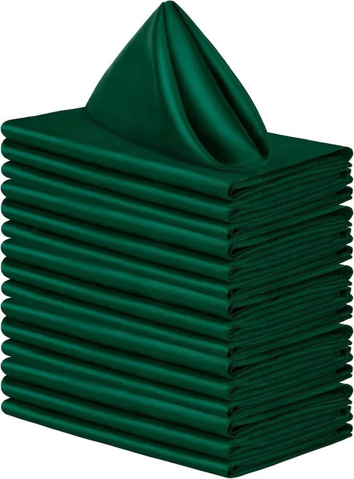 Cachito Satin-Stoffserviette Dunkelgrün 48x48 cm 10er Set - Bild 2
