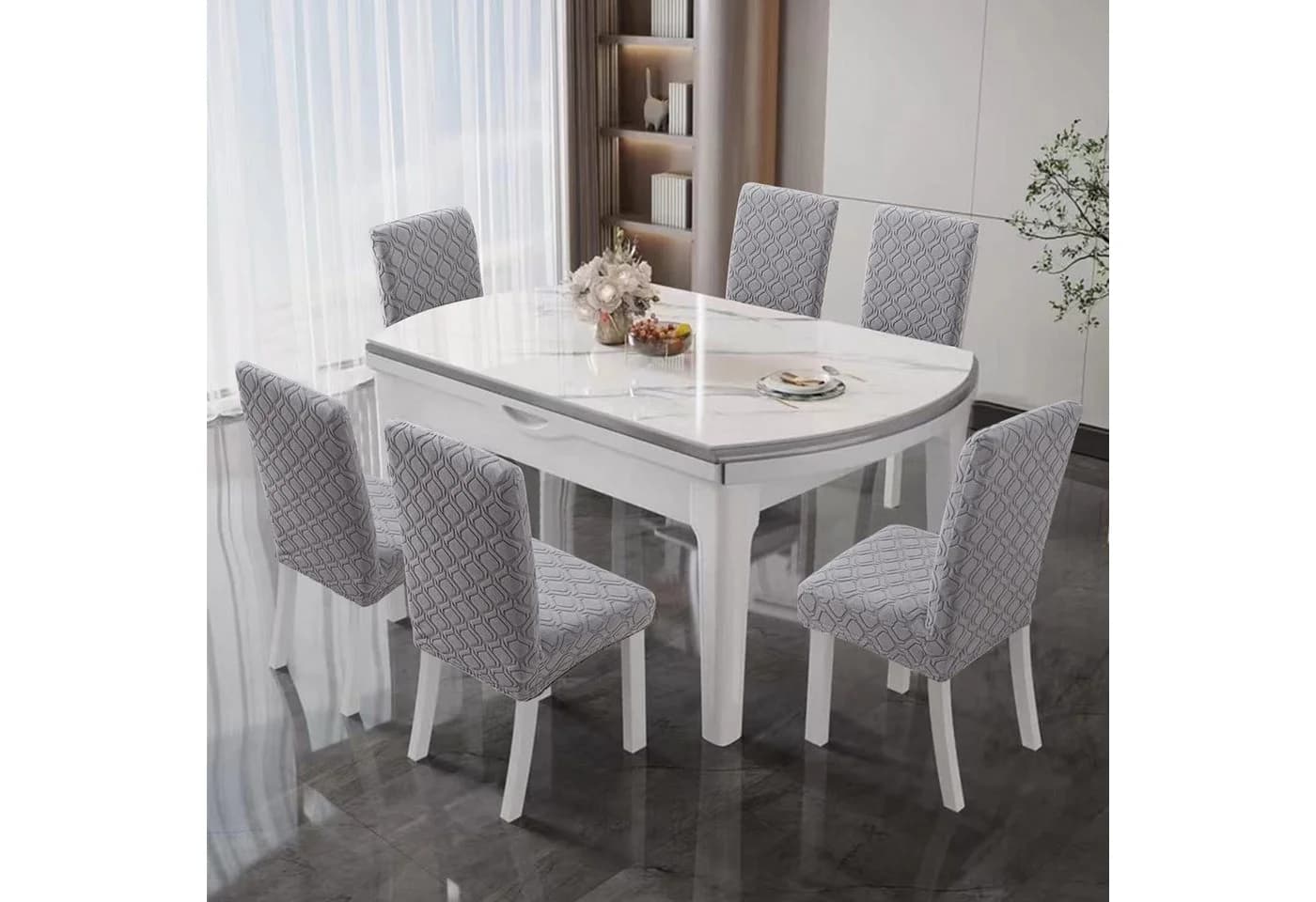 Minicloss Stuhlhusse Stretch Grau Mikrofaser Waschbar