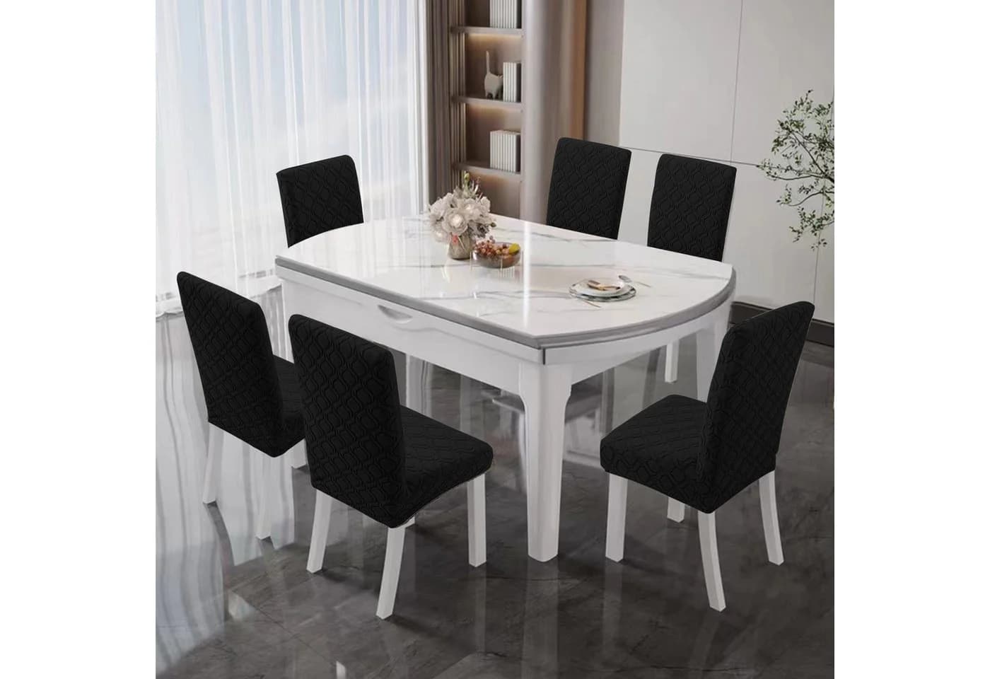 Minicloss Stuhlhusse Stretch Schwarz Mikrofaser Abnehmbar
