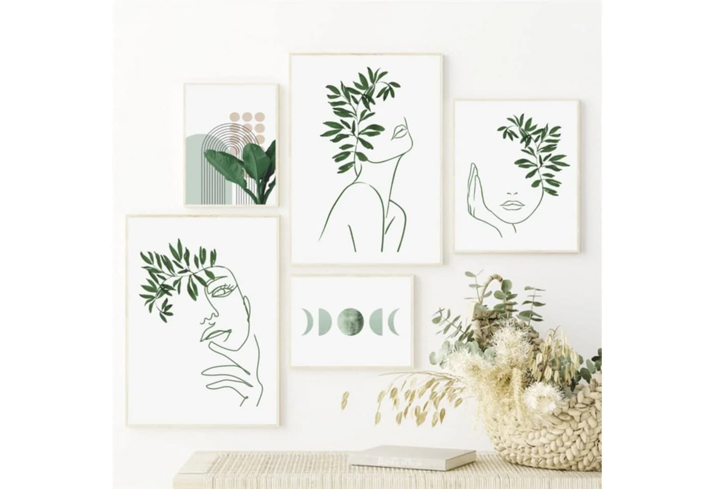Coonoor Boho Wandbild Set 3-teilig Grünpflanzen Modern - Bild 4