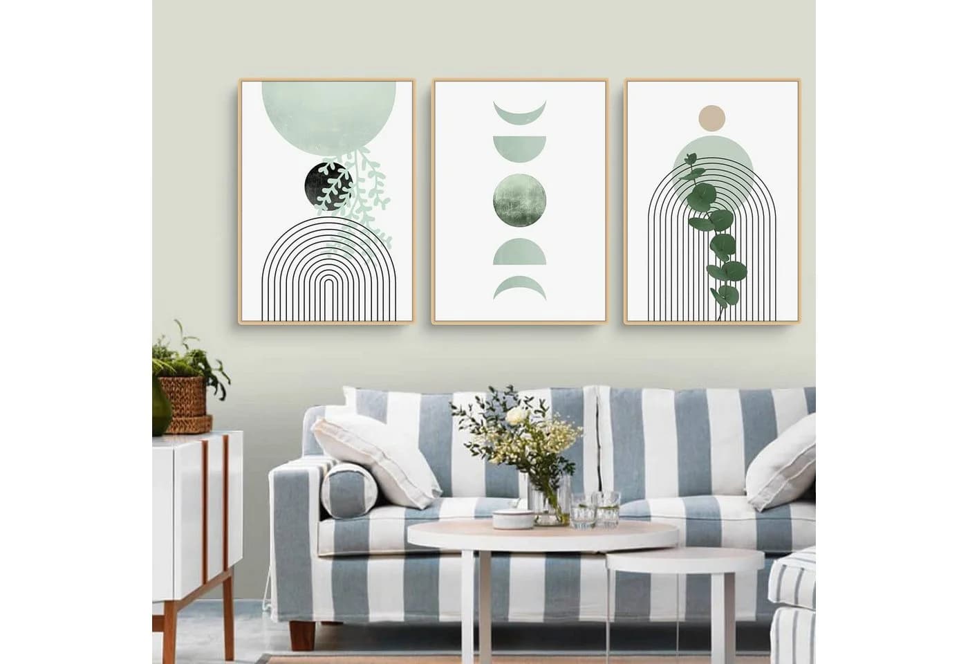 Coonoor Boho Wandbild Set 3-teilig Grünpflanzen Modern - Bild 5