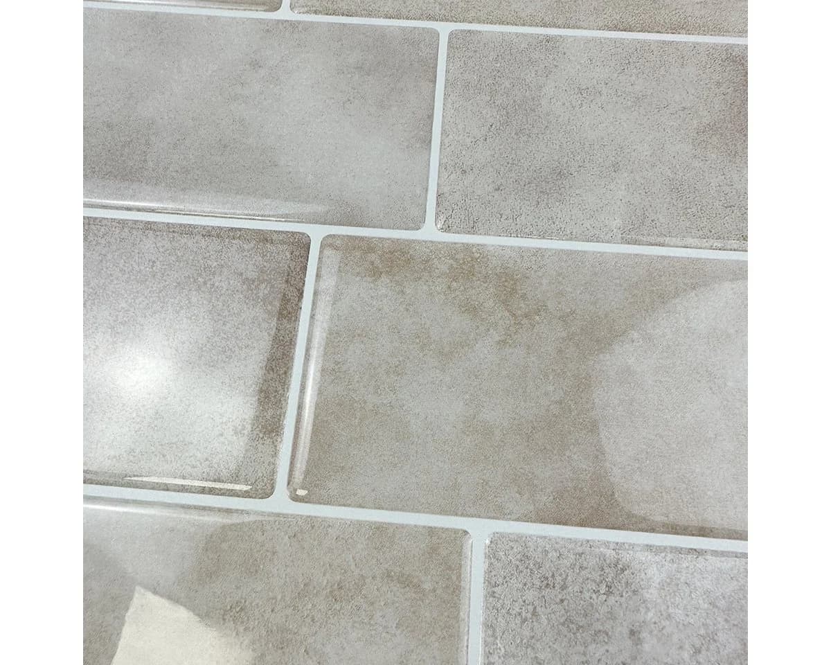 Minicloss Selbstklebende 3D Küchenrückwand Beige Spritzschutz - Bild 3