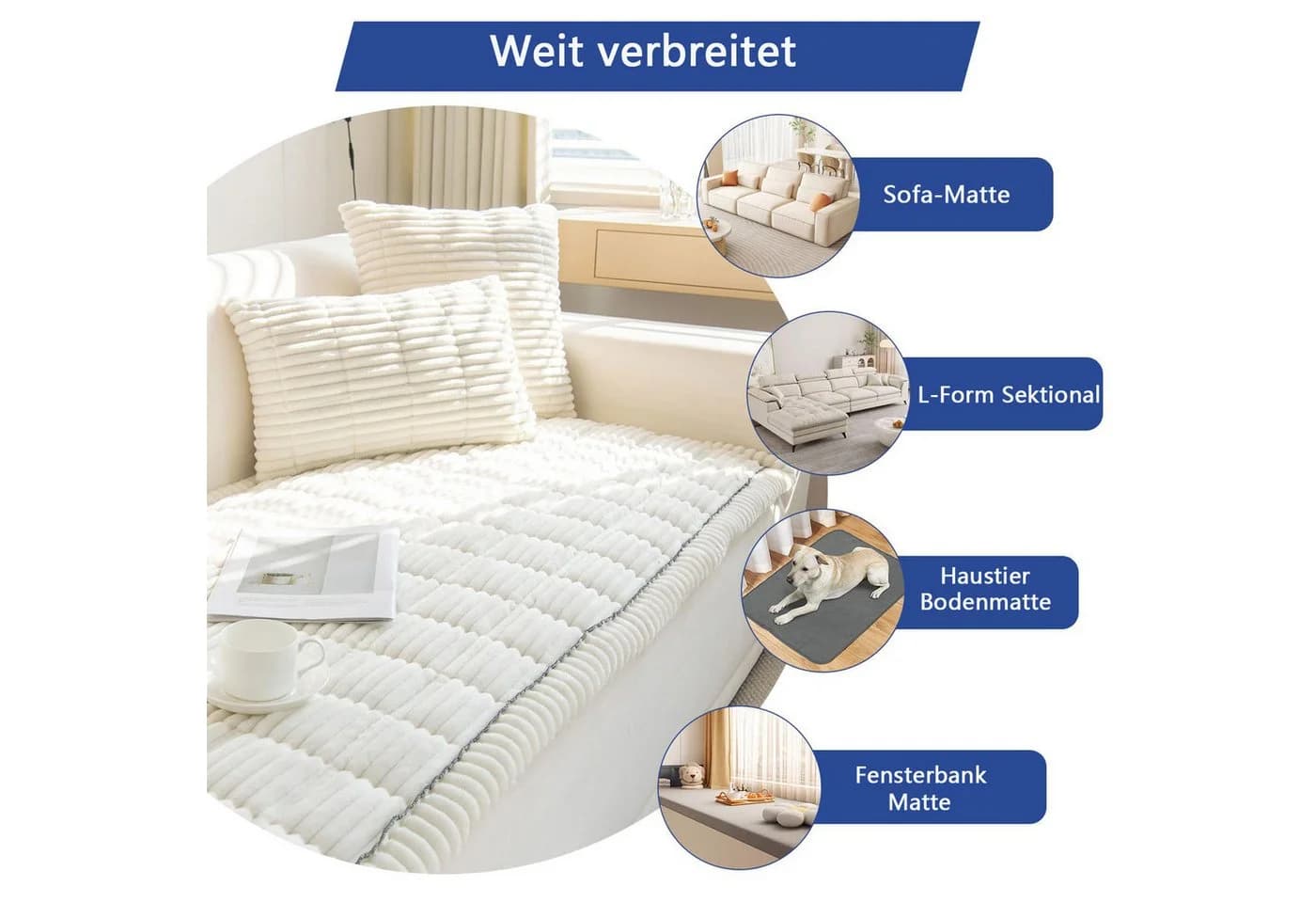 Minicloss Sofaschoner Weiche Flanell Sofaüberzug Waschbar - Bild 3