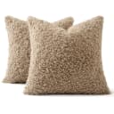 CLTYQ Kissenbezug Kunstfell 45x45cm Beige Flauschig Deko Bild 2