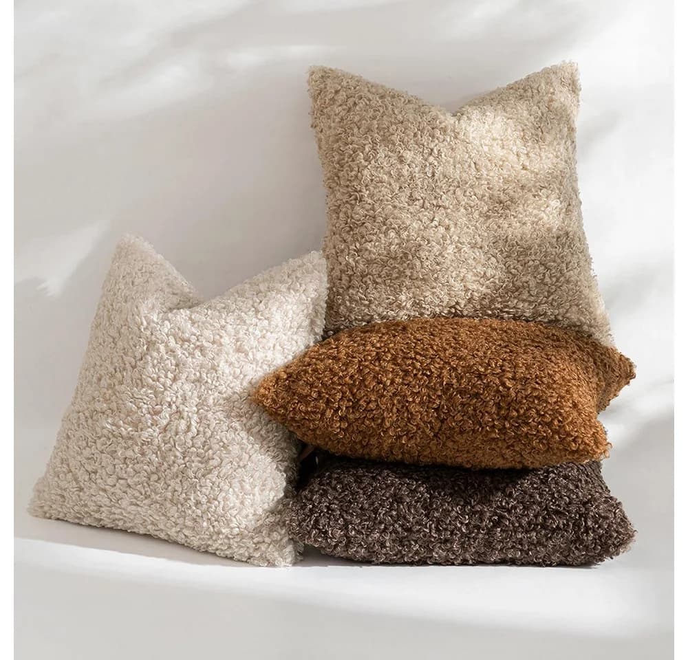 CLTYQ Kissenbezug Kunstfell 45x45cm Beige Flauschig Deko - Bild 5