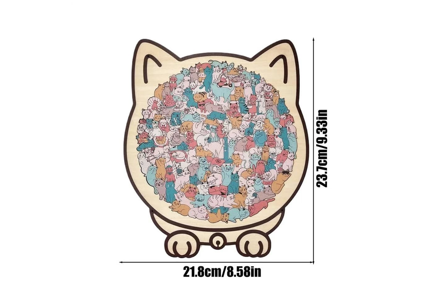 Zaewry Katzen-Holzpuzzle 135 Teile Morandi-Farben