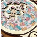Zaewry Katzen-Holzpuzzle 135 Teile Morandi-Farben Bild 3