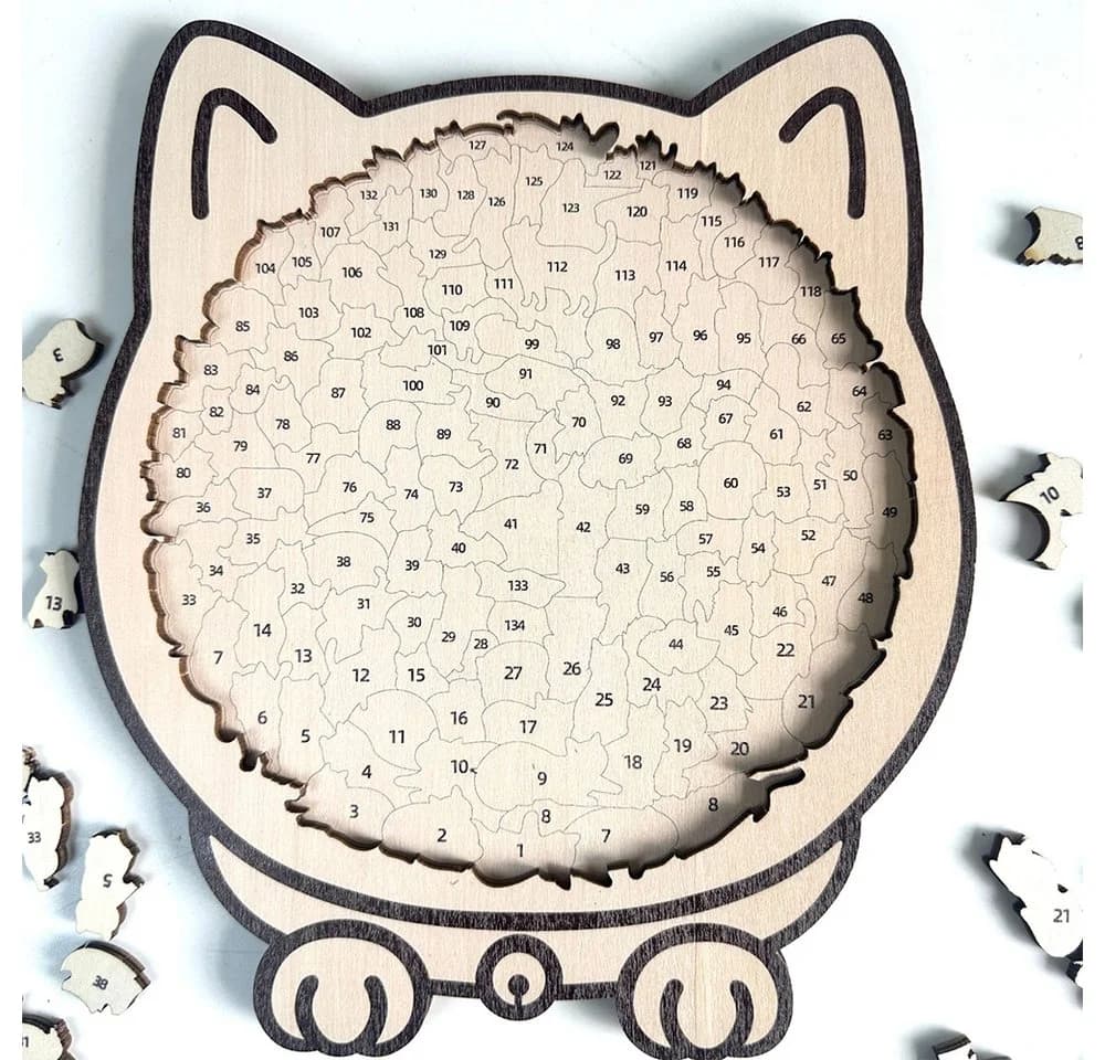 Zaewry Katzen-Holzpuzzle 135 Teile Morandi-Farben - Bild 4