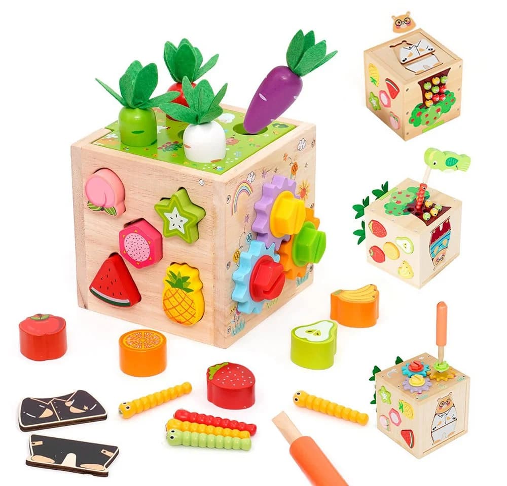 Zaewry Motorikwürfel 49-tlg. Montessori-Holzspielzeug Bunt - Bild 2