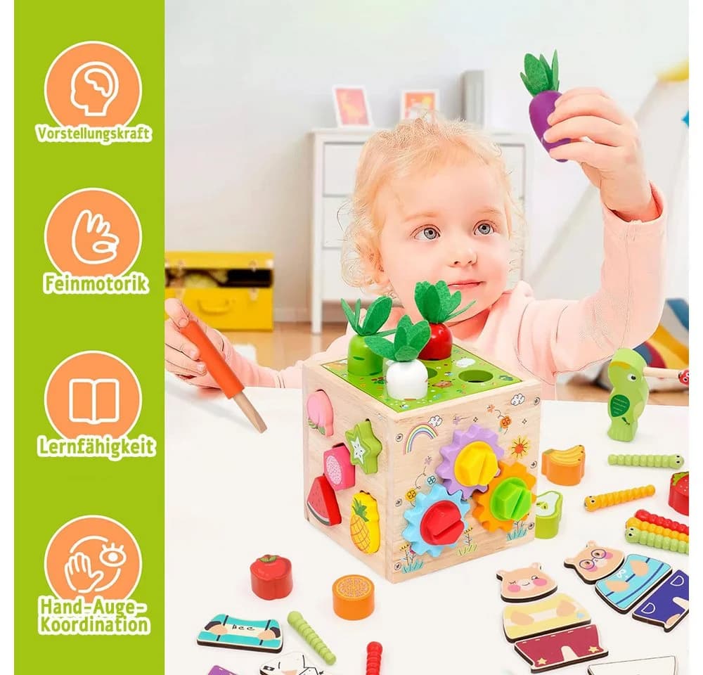 Zaewry Motorikwürfel 49-tlg. Montessori-Holzspielzeug Bunt - Bild 3