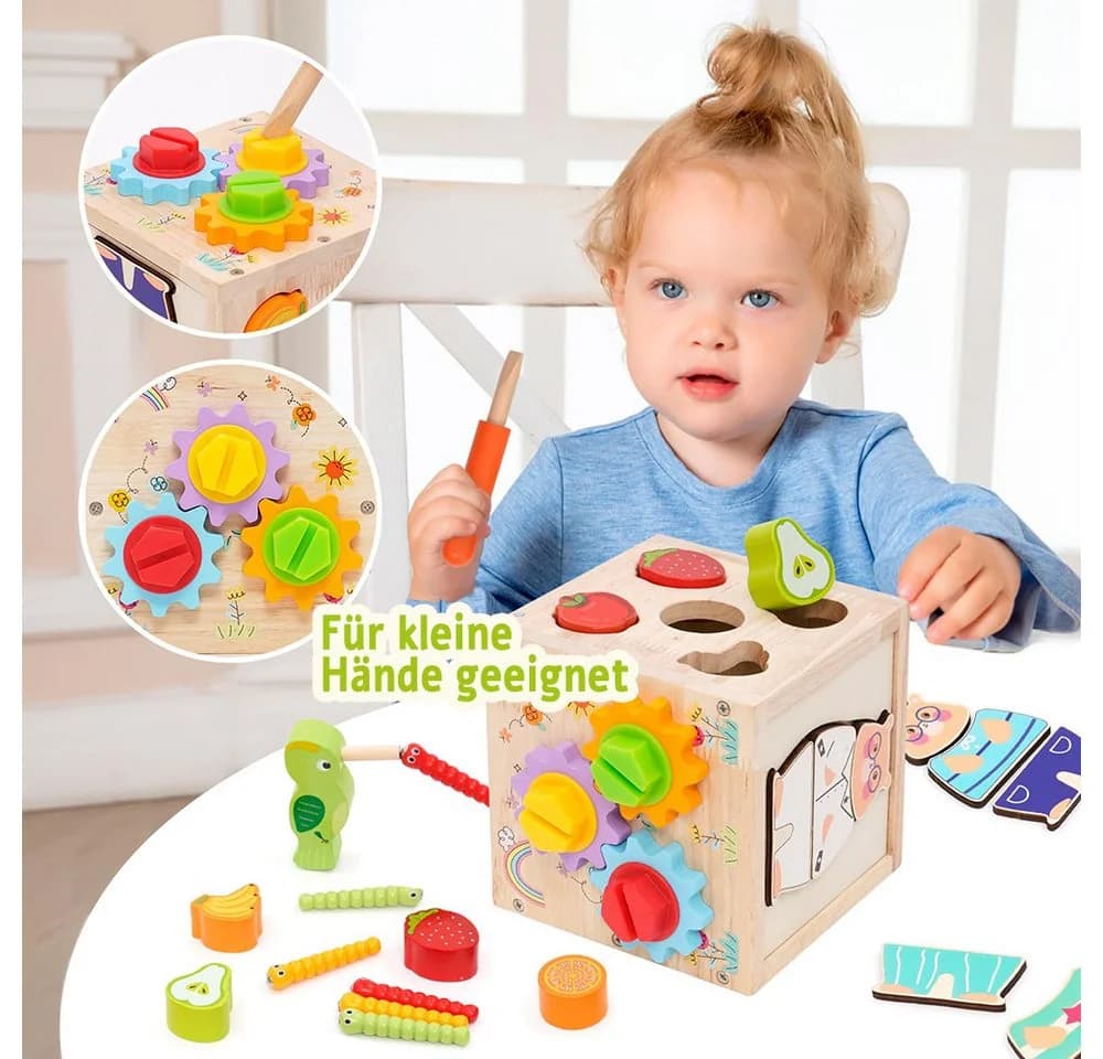 Zaewry Motorikwürfel 49-tlg. Montessori-Holzspielzeug Bunt - Bild 4