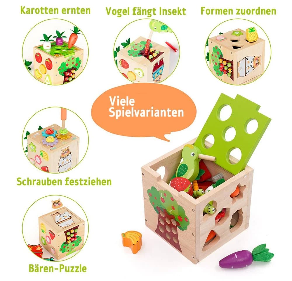 Zaewry Motorikwürfel 49-tlg. Montessori-Holzspielzeug Bunt - Bild 5
