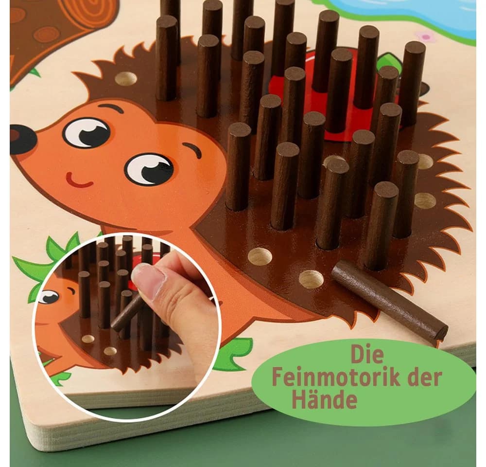 Zaewry Holz-Steckspiel Montessori Lernspielzeug Bunt