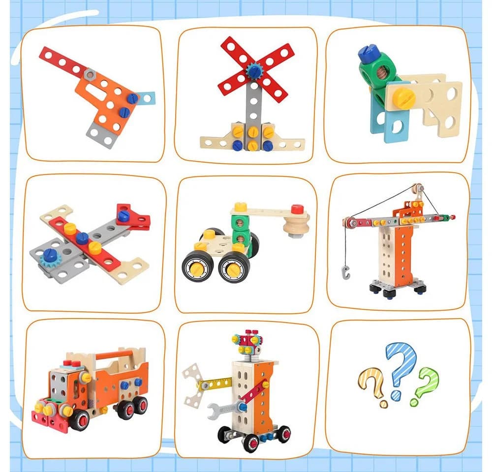 Zaewry 124-tlg. Holz-Werkzeugset Lernspielzeug Montessori - Bild 3