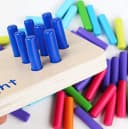 Zaewry Montessori Holz-Zahlenblöcke Steckbrett Bunt Lernspielzeug Bild 1