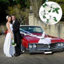 Minicloss Kunstblumenstrauß Autoschmuck Hochzeit Motorhaube Weiß Bild 1