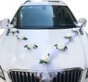 Minicloss Kunstblumenstrauß Autoschmuck Hochzeit Motorhaube Weiß Bild 2