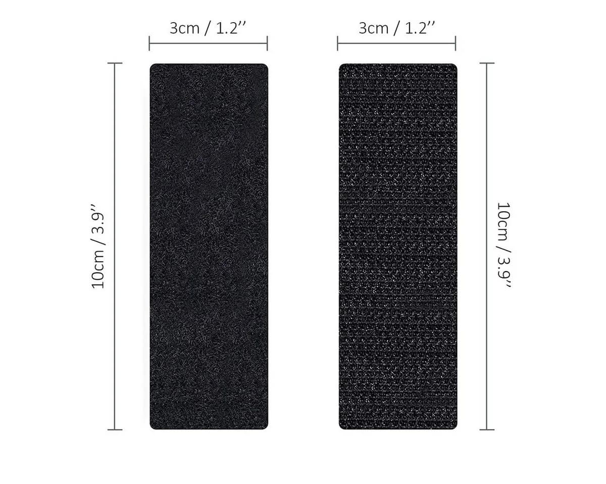 Minicloss Klettband Selbstklebend Extra Stark, Klettverschluss 3 x 10cm, Schwarz