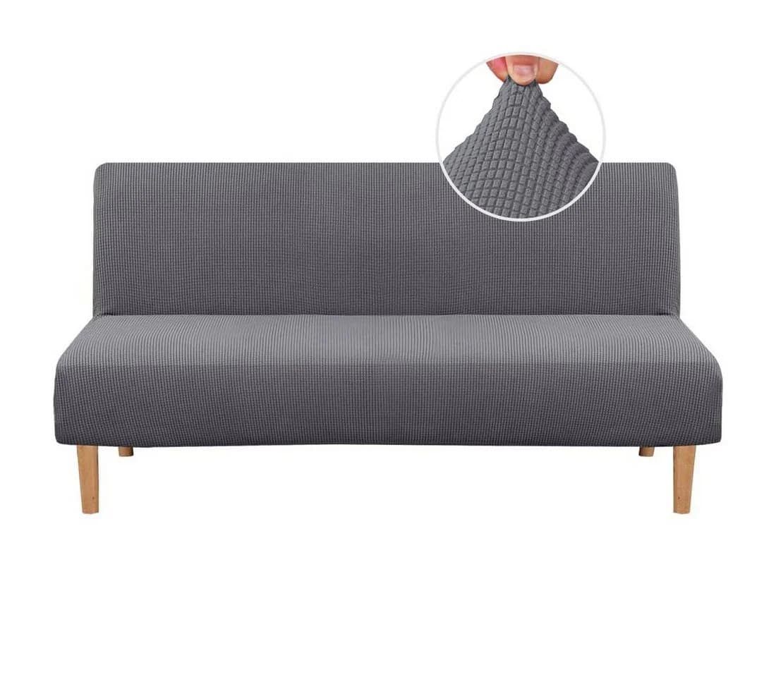 Minicloss Sofahusse Futonbezug Grau Stretch ohne Armlehnen - Bild 2