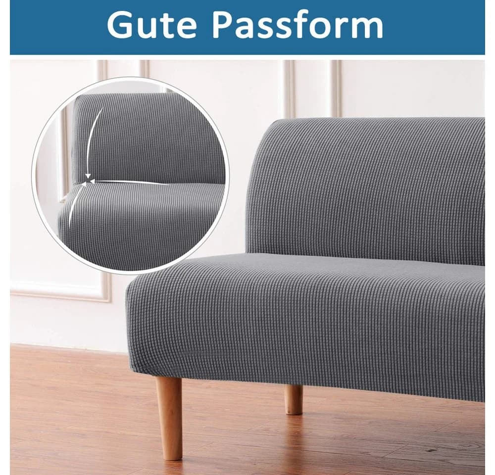 Minicloss Sofahusse Futonbezug Grau Stretch ohne Armlehnen - Bild 4