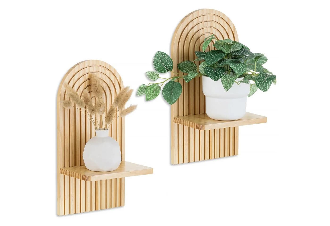 Minicloss Wandregal 2-tlg. Holz Boho Wanddeko - Bild 2