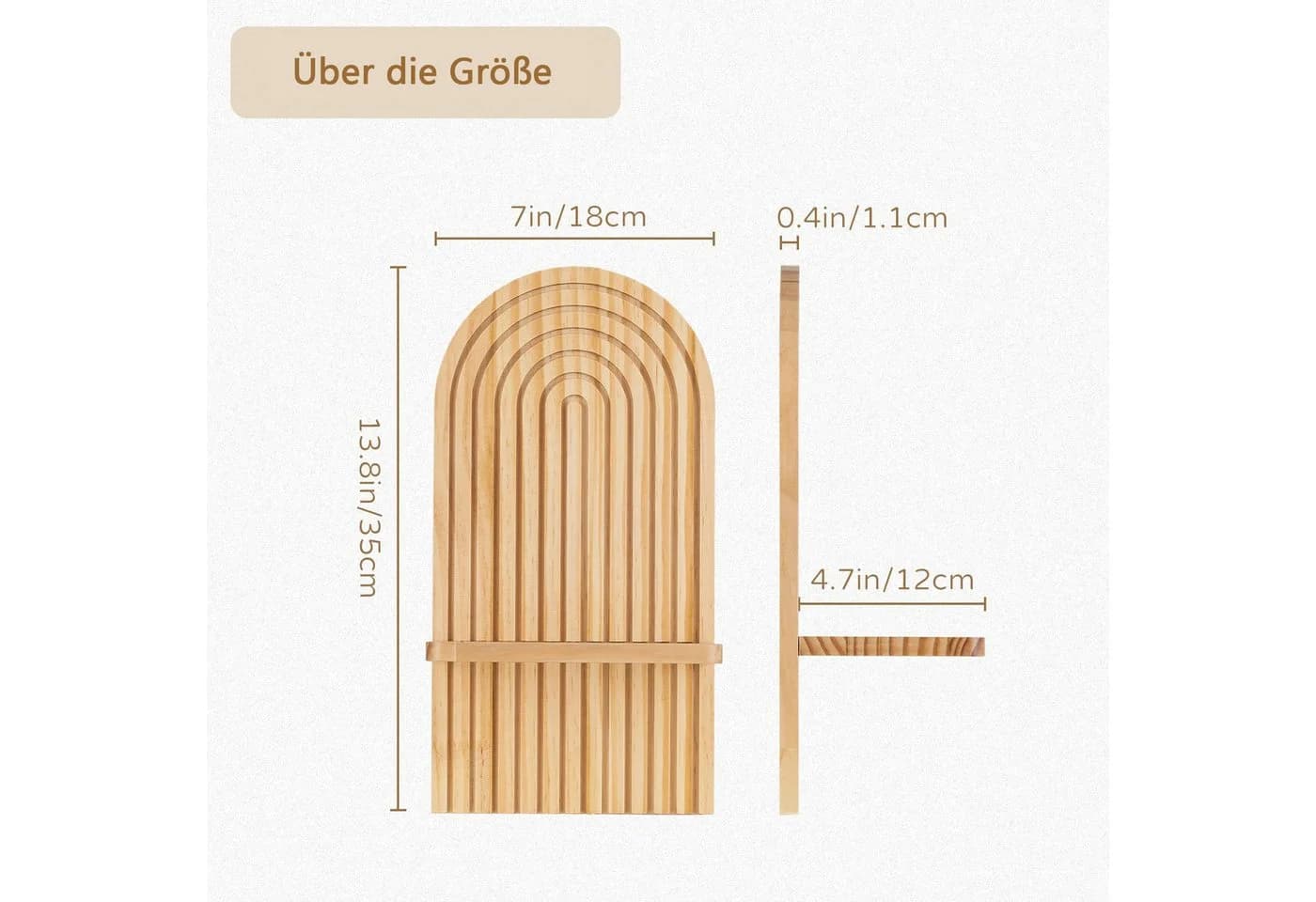Minicloss Wandregal 2-tlg. Holz Boho Wanddeko - Bild 3