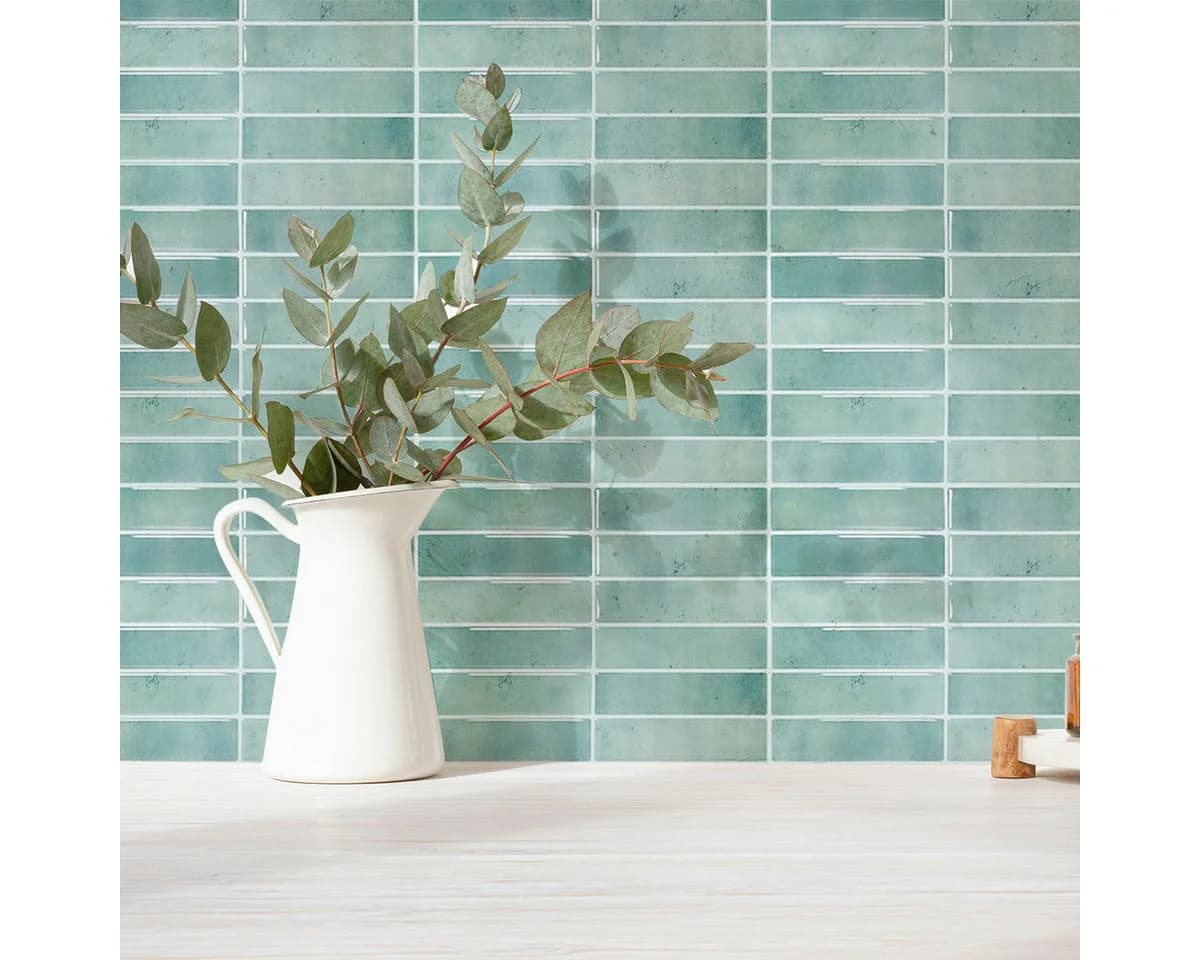 Minicloss Küchenrückwand Fliesenaufkleber Selbstklebend Blau-Grün - Bild 5