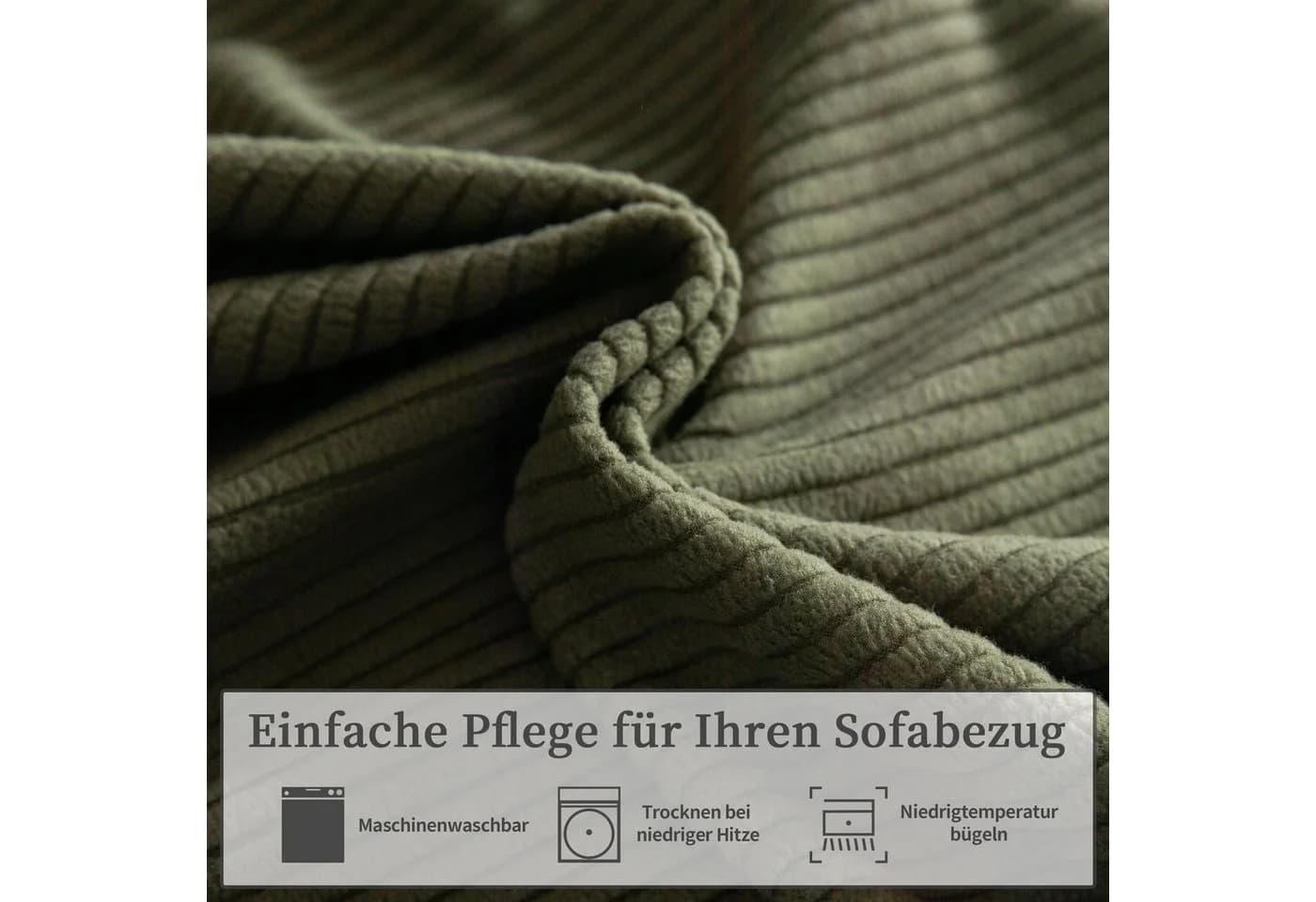 Minicloss Sofahusse Stretch Grün Rutschfest Waschbar - Bild 5
