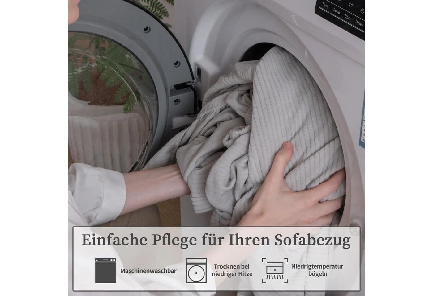 Minicloss Sofahusse Grau Stretch Sofa Überzug 1-4 Sitze - Bild 5