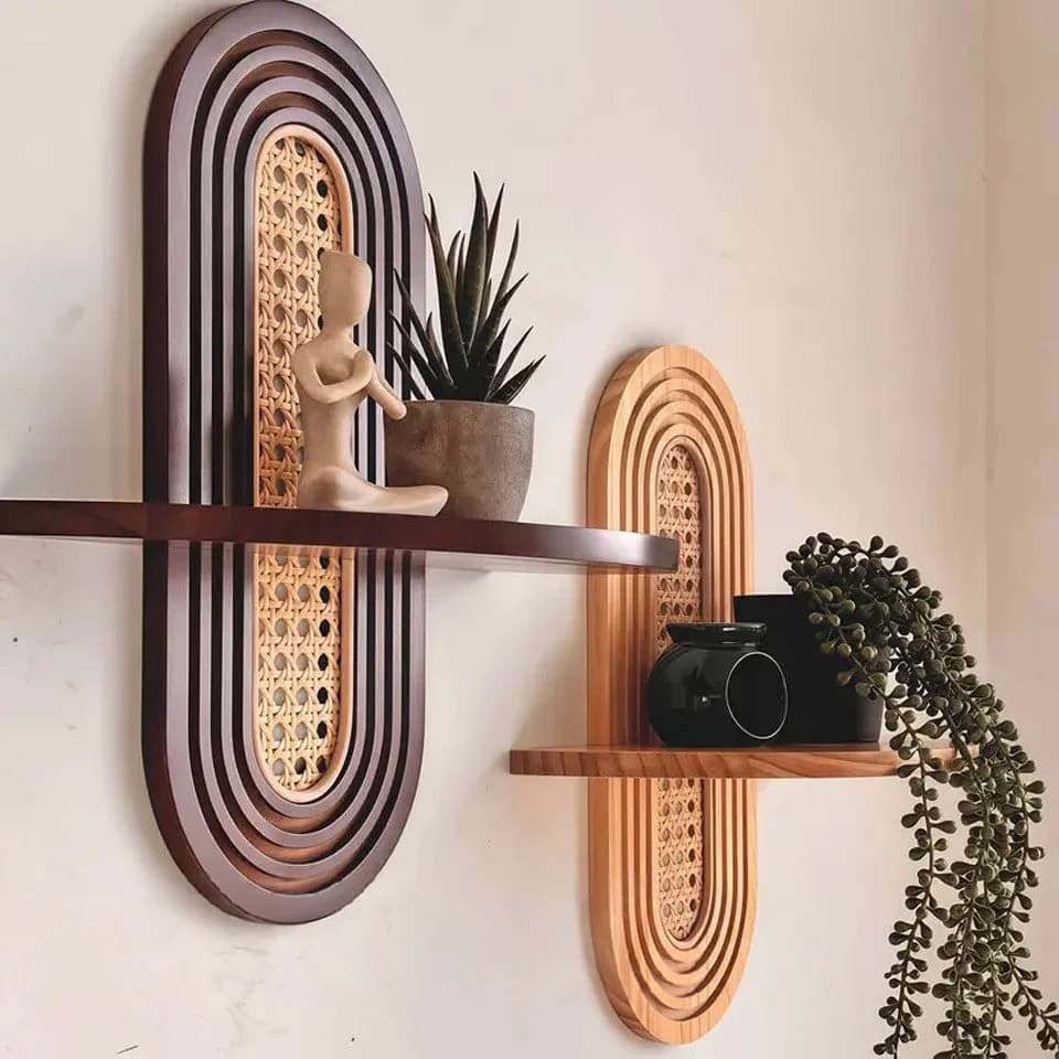 Venkuber Wandregal aus Holz Mid-Century Modern Bohemian-Stil - Bild 4