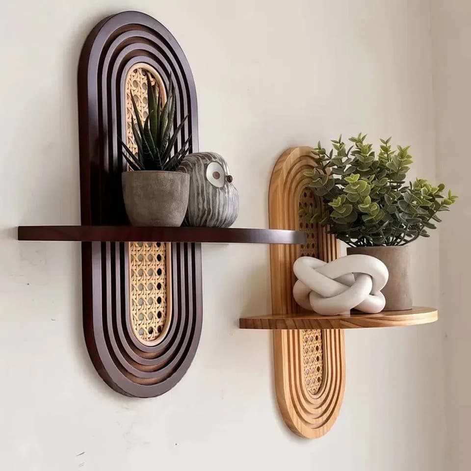 Venkuber Wandregal aus Holz Mid-Century Modern Bohemian-Stil - Bild 5
