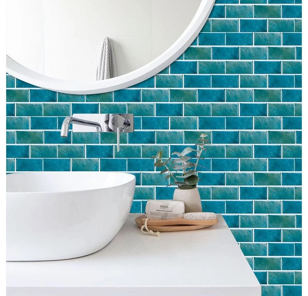 Minicloss Fliesenaufkleber 12x 15x30cm Selbstklebend Wasserabweisend Blau - Bild 4