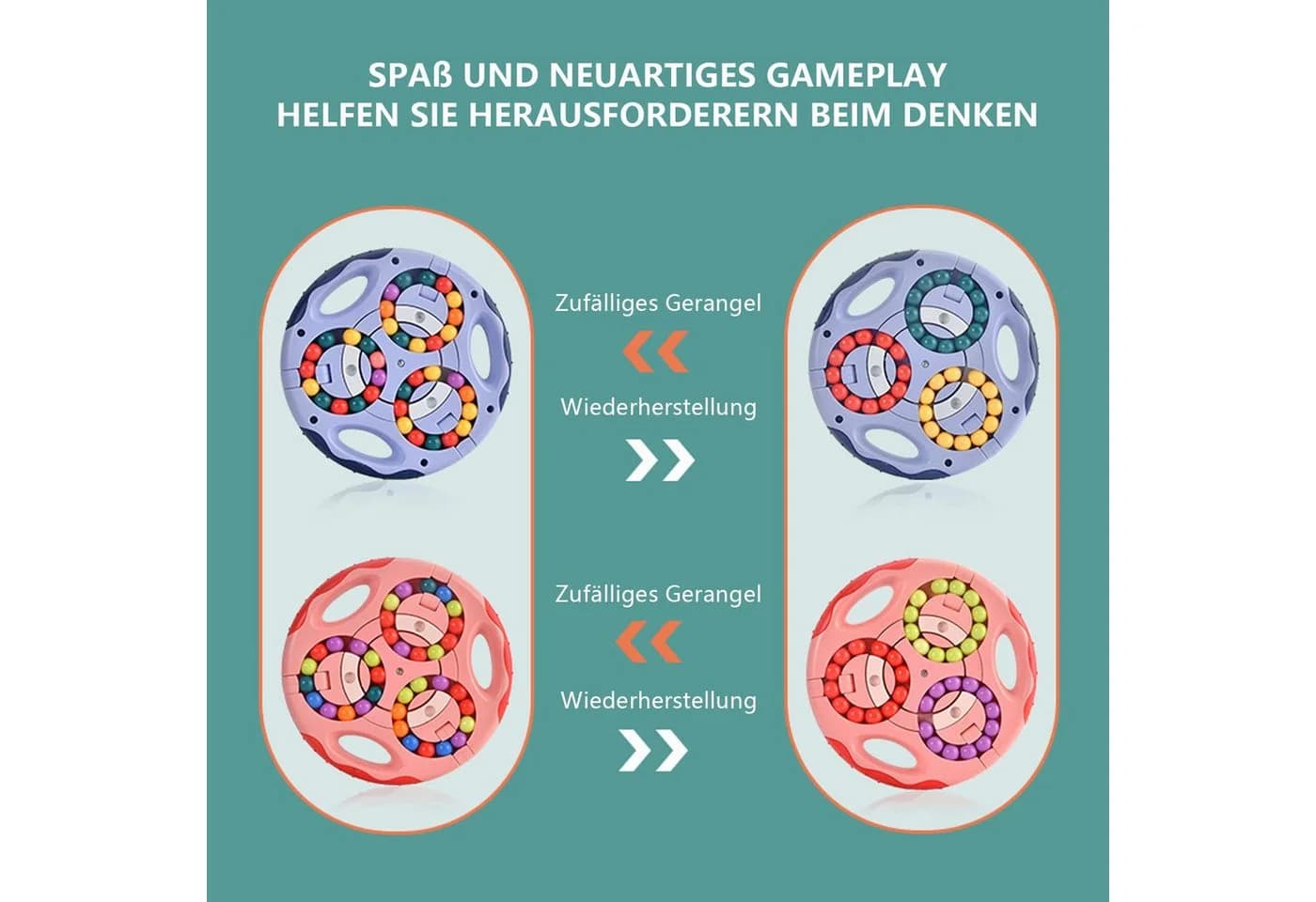 Zaewry Lernspielzeug Rotierender Fingerwürfel IQ Game Magic Bean - Bild 5