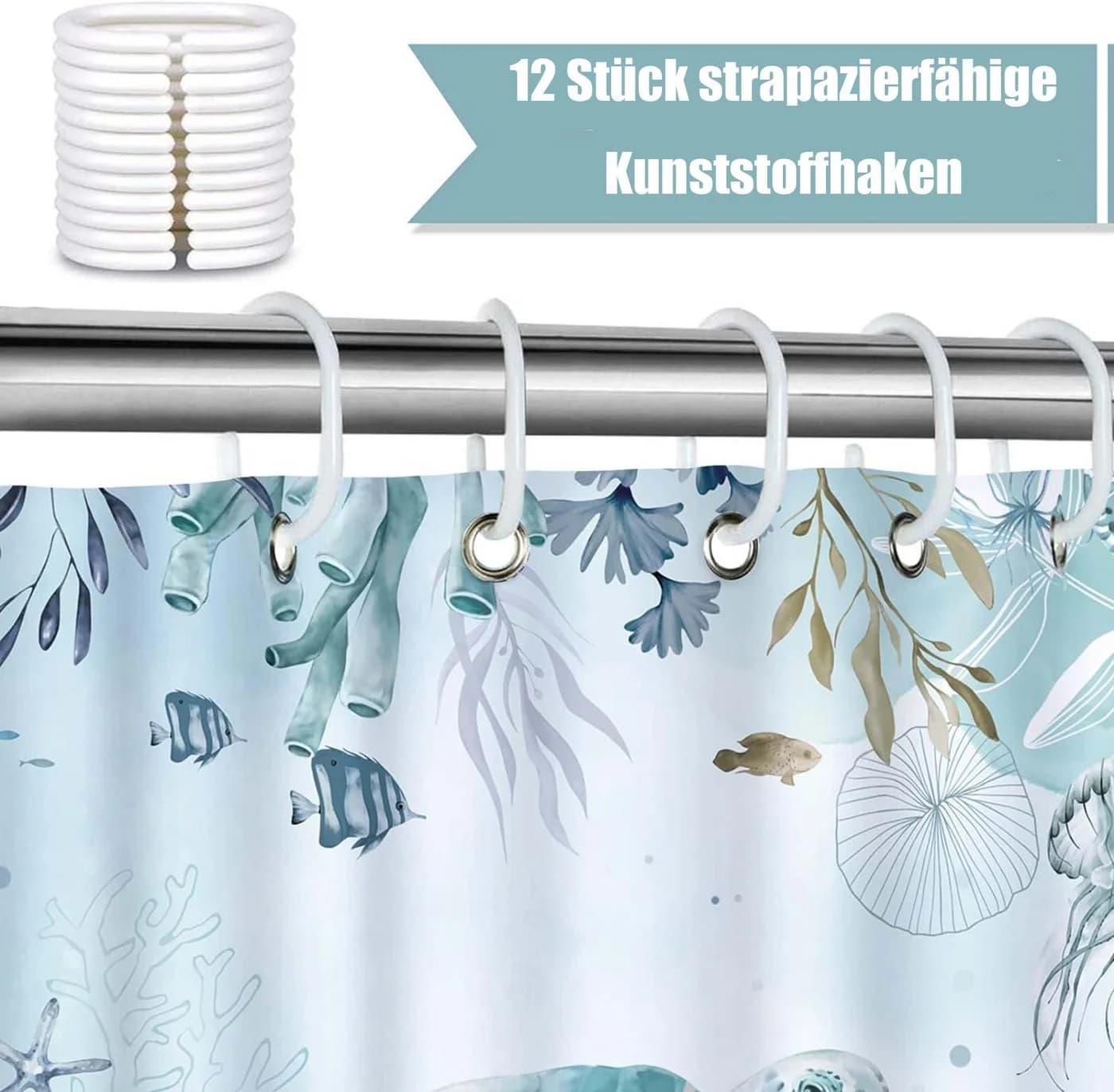 Minicloss Duschvorhang Meeresschildkröte 180x180 cm - Bild 4