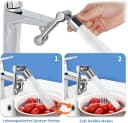 Agger Waschtischarmatur Aufsatz 1440° Schwenkbar Silber Chrom Bild 3