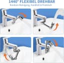 Agger Waschtischarmatur Aufsatz 1440° Schwenkbar Silber Chrom Bild 5