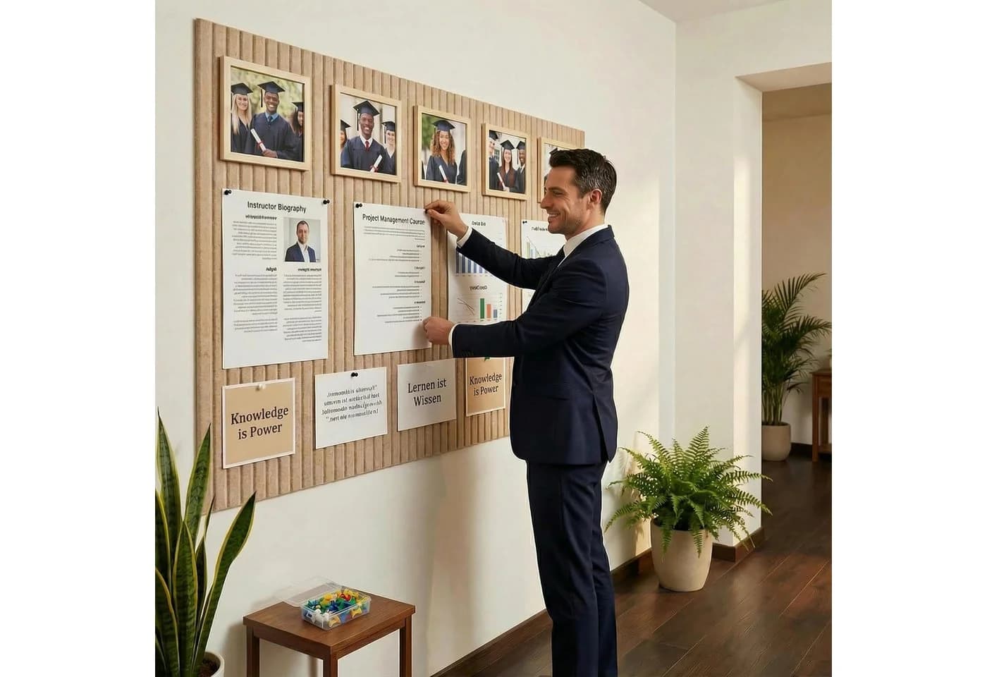 Agger Dekorative Filz-Pinnwand Selbstklebend Weiß - Bild 4