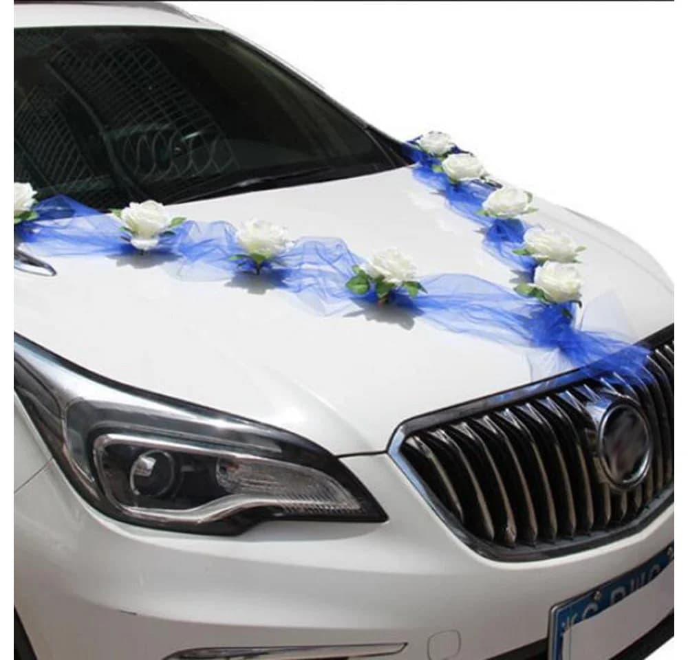 Bextsrack Kunstblumen Girlande Weiß für Hochzeitsauto Deko - Bild 2