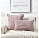 Minicloss Kissenbezüge 2 Stück Rosa mit Pompons für Sofa Bild 3