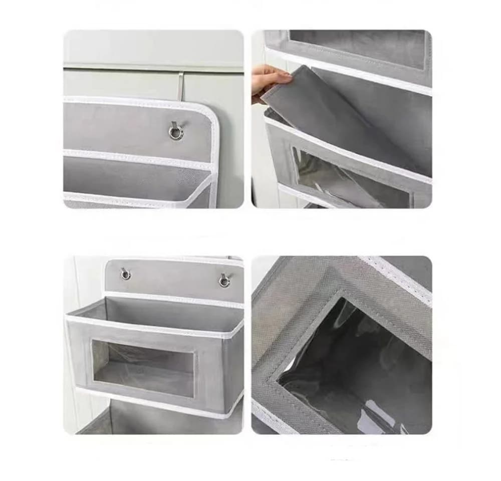 Bextsrack Hängeregal Hängeaufbewahrung Organizer mit 5 Netztaschen Grau - Bild 4