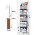 Bextsrack Hängeregal Hängeaufbewahrung Organizer mit 5 Netztaschen Grau Bild 5