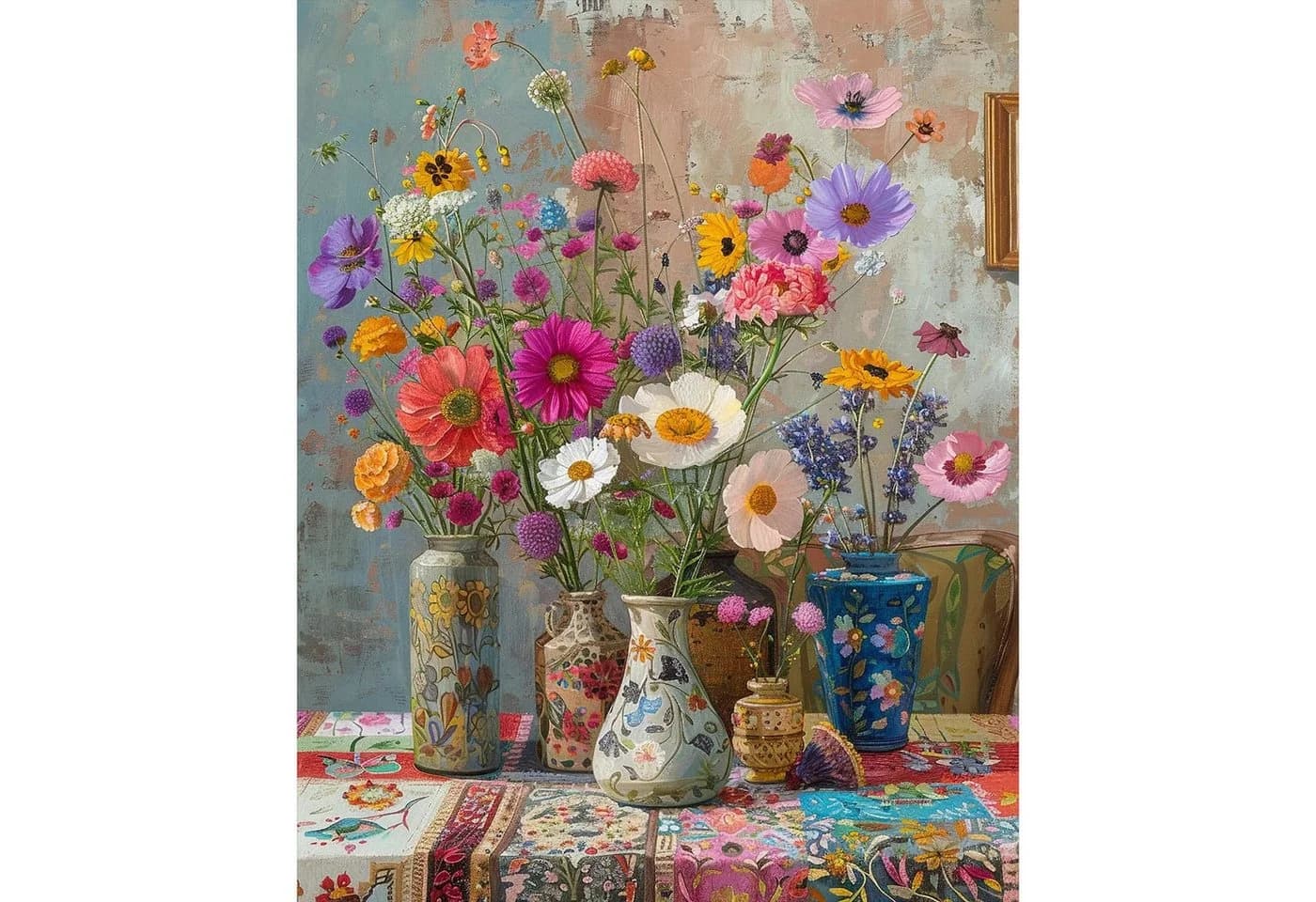 CLTYQ Malen nach Zahlen Set Blumenmuster Leinwand 40x50 cm - Bild 2