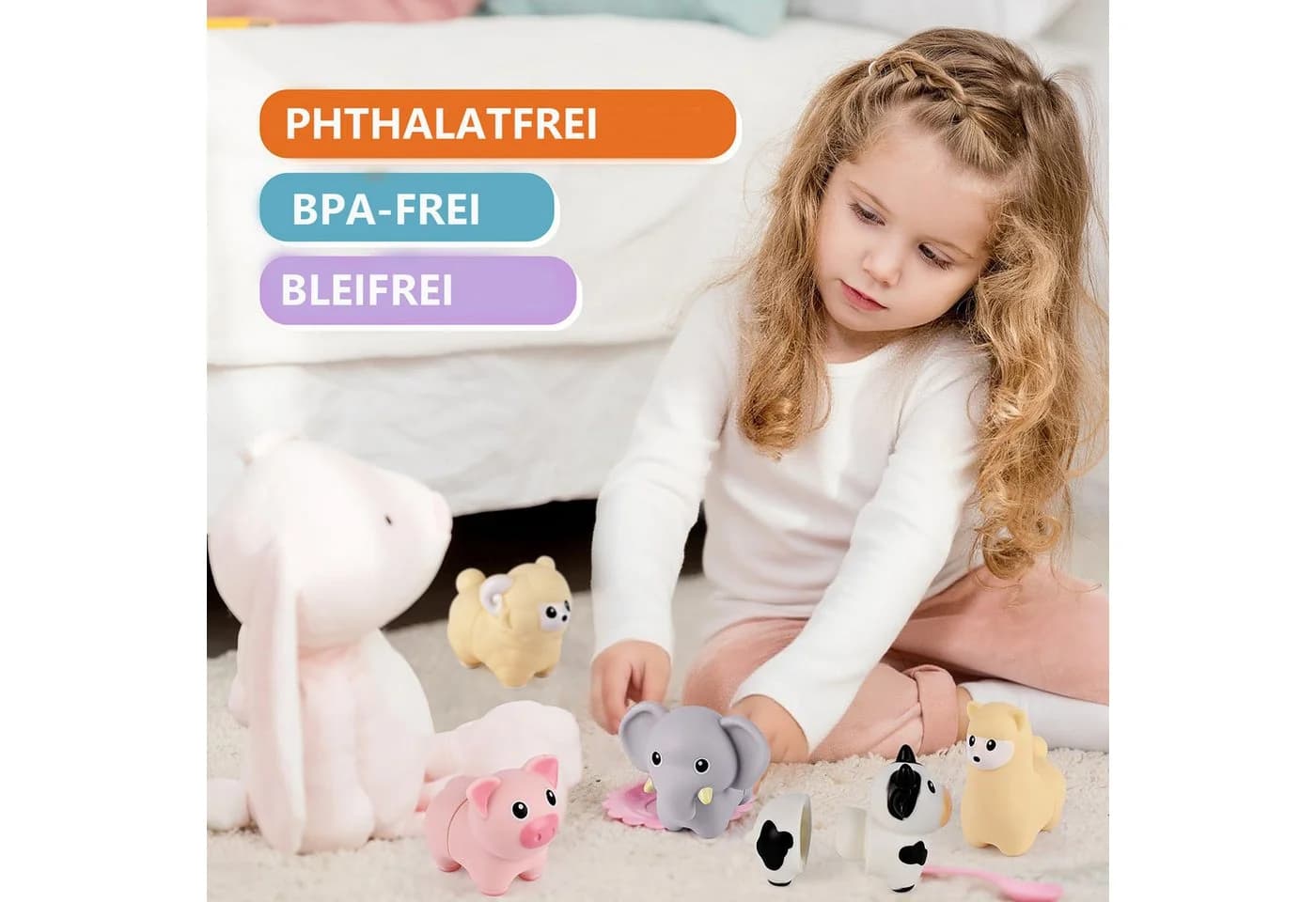 Zaewry Stapelspielzeug Montessori Bauernhoftiere Bunt - Bild 3
