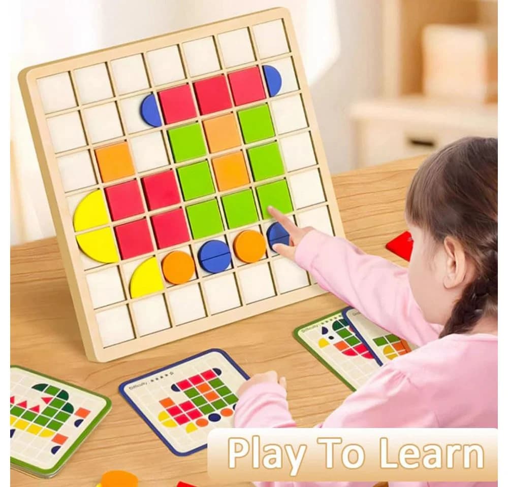 Zaewry 3D-Puzzle 120pcs Holz Baustein Set Bunt Montessori Spielzeug - Bild 3