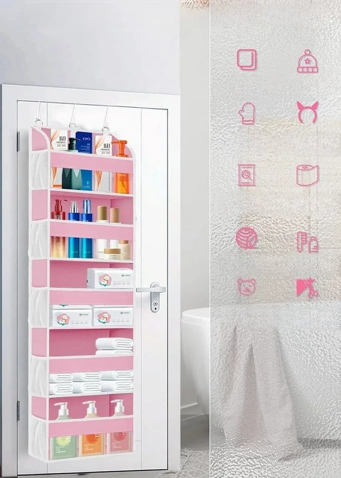 Bextsrack Hängeregal Hängeorganizer Tür mit 5 Fächern Rosa - Bild 3
