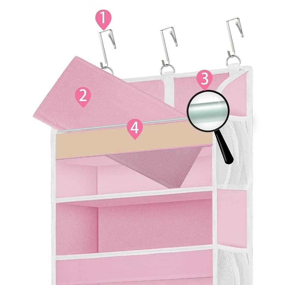 Bextsrack Hängeregal Hängeorganizer Tür mit 5 Fächern Rosa - Bild 4